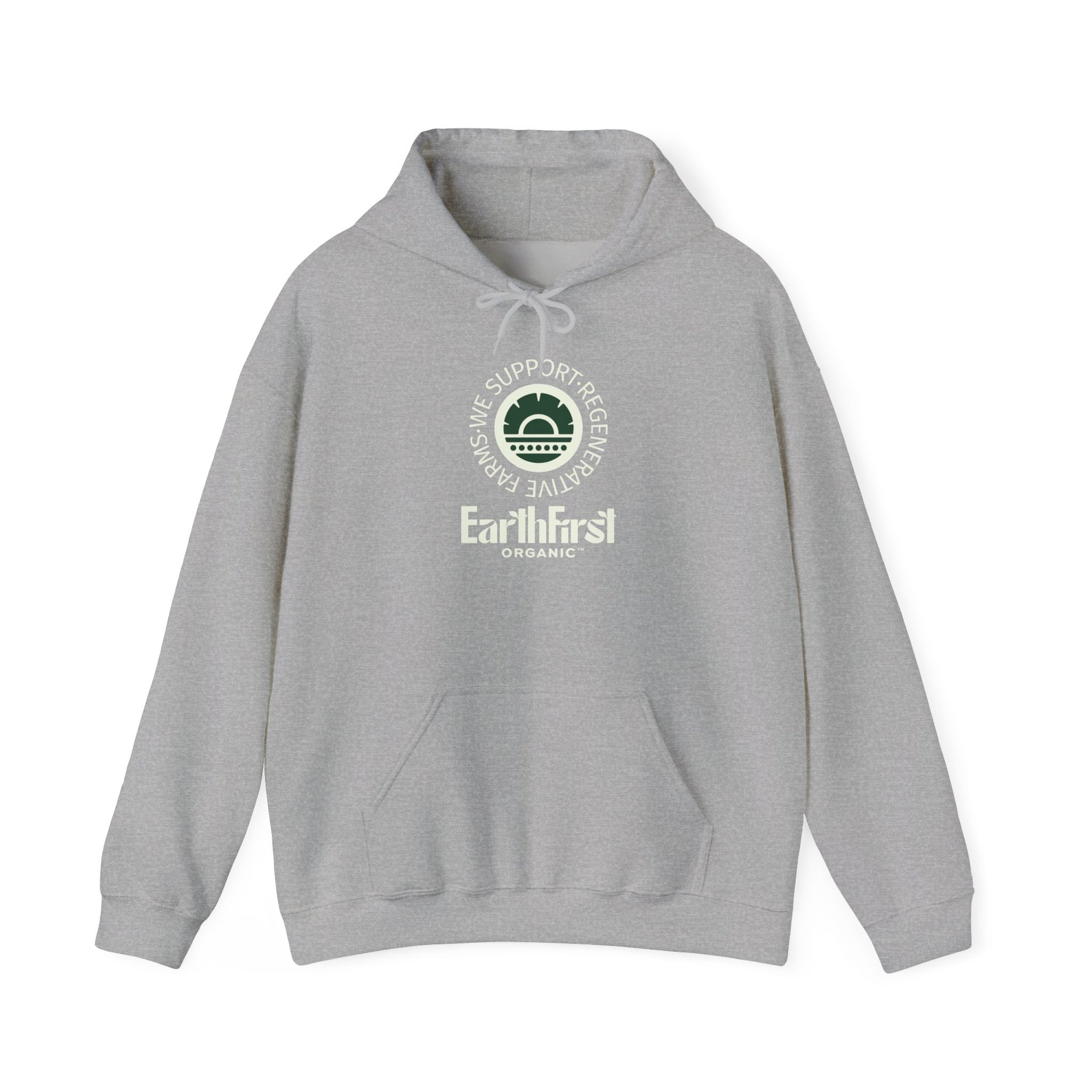 We Support Regenerative Farms Unisex Hooded Sweatshirt - EarthFirst Organic