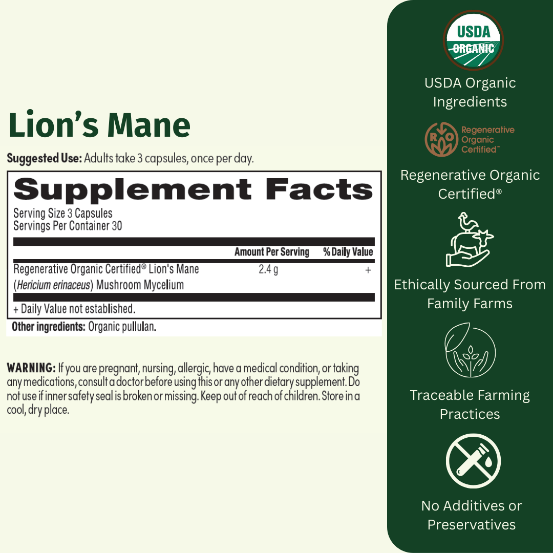 Organic Lion's Mane - EarthFirst Organic