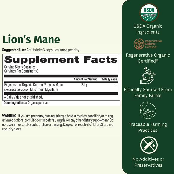 Organic Lion's Mane - EarthFirst Organic