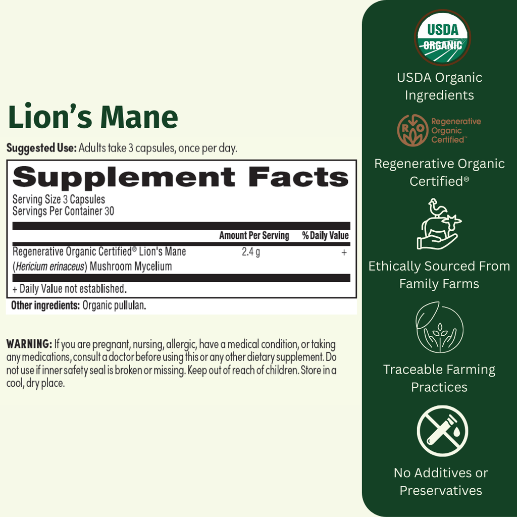 Organic Lion's Mane - EarthFirst Organic