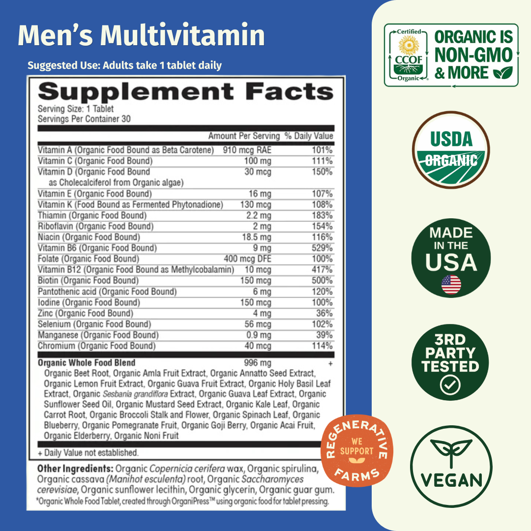 Men's Multivitamin Once Daily - EarthFirst Organic