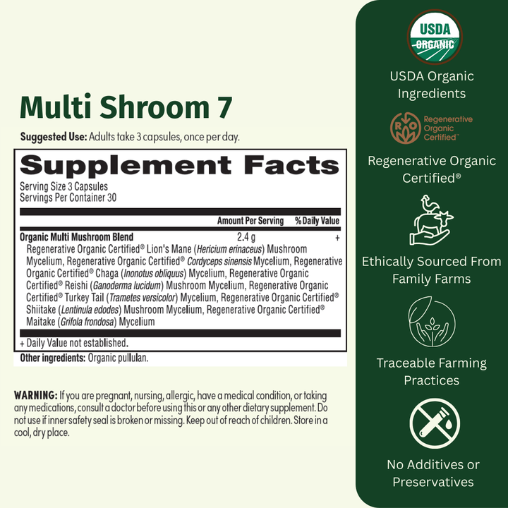 Organic Multi Shroom 7 - EarthFirst Organic
