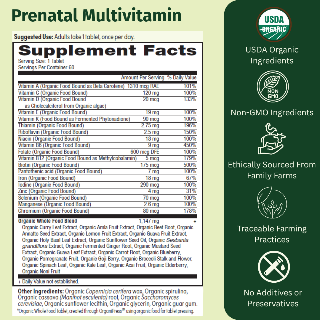 Organic Prenatal Multivitamin Once Daily