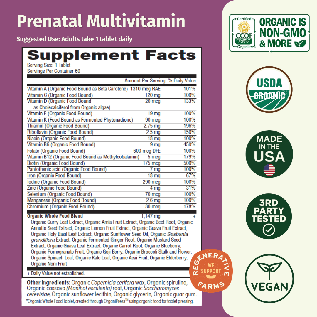Prenatal Multivitamin Once Daily - EarthFirst Organic