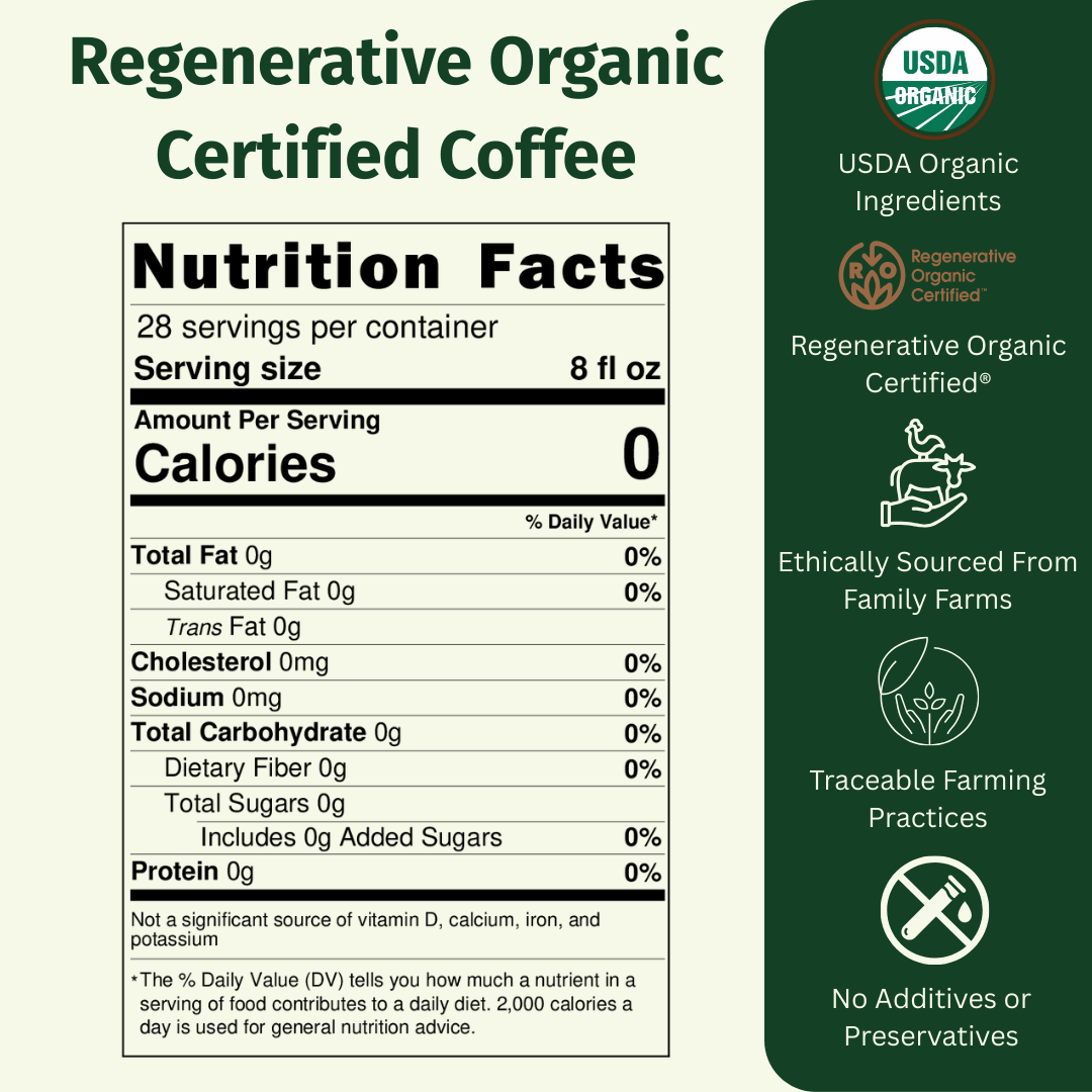 Regenerative Organic Certified Medium-Dark Roast Coffee - EarthFirst Organic
