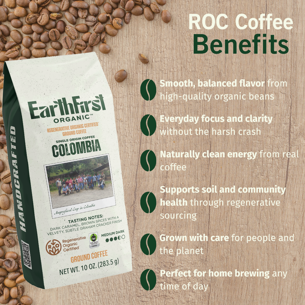 Regenerative Organic Certified Medium-Dark Roast Coffee - EarthFirst Organic