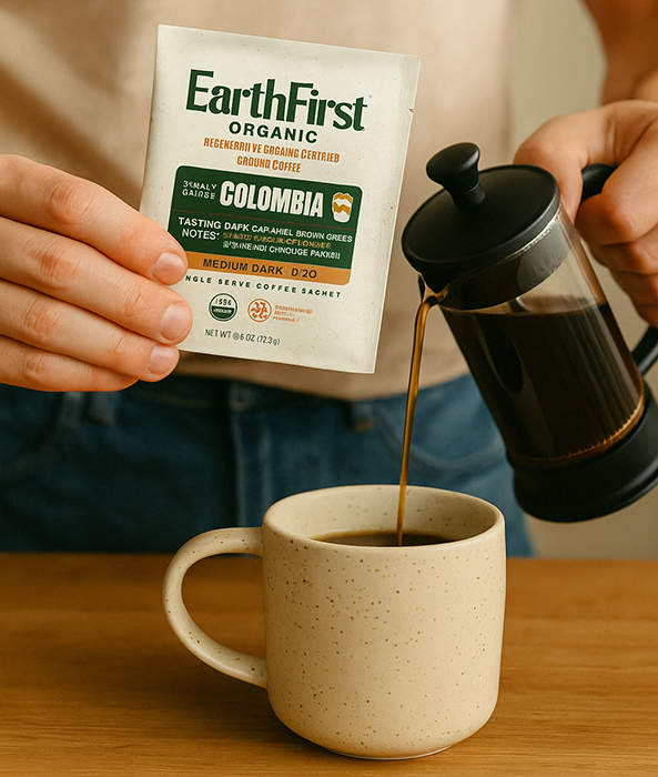 Brewing EarthFirst Organic coffee