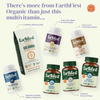 EarthFirst Organic Women's 50+ Multivitamin bottle with capsules, designed for daily health support and age-specific nutrition.