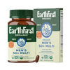 EarthFirst Organic men's 50+ multivitamin bottle with 30 tablets, natural supplement for daily health support for older men.